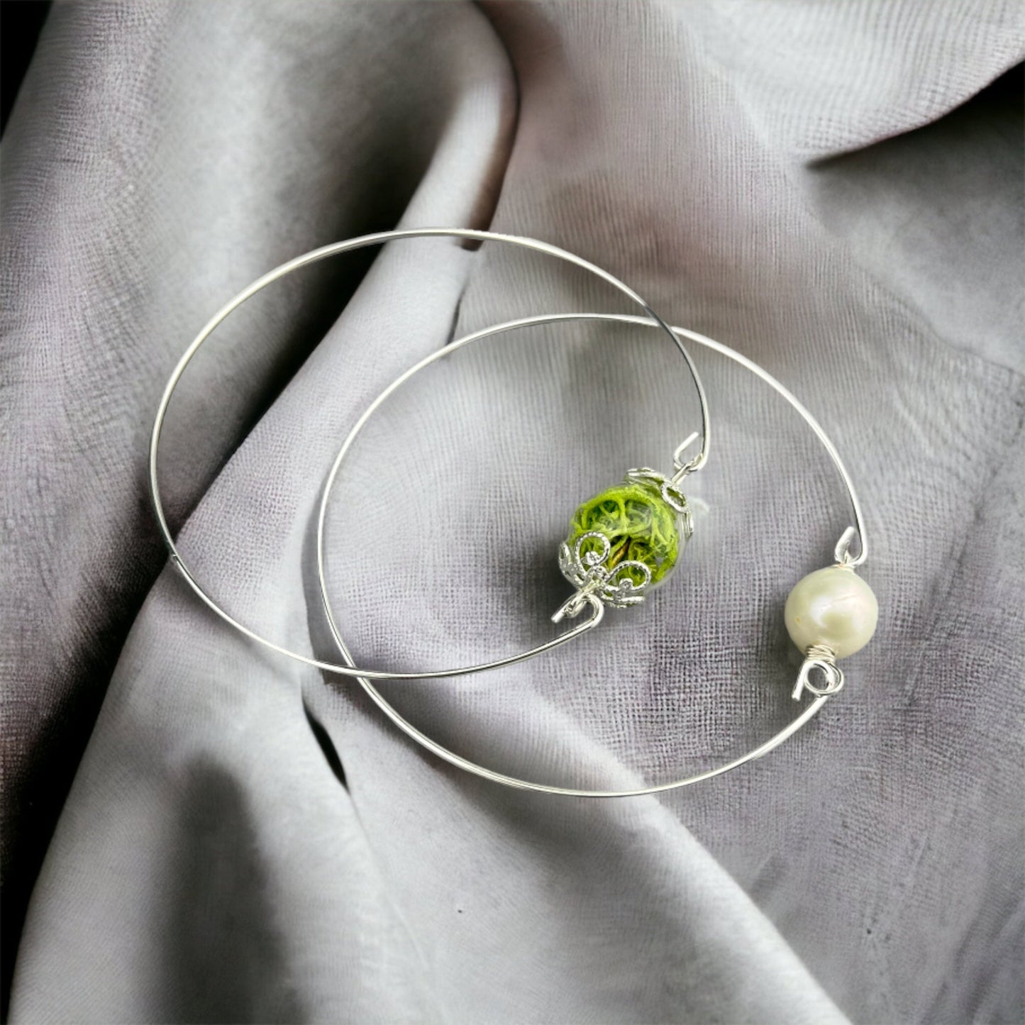 Islandmoos & genuine freshwater pearl bangles in a double pack…