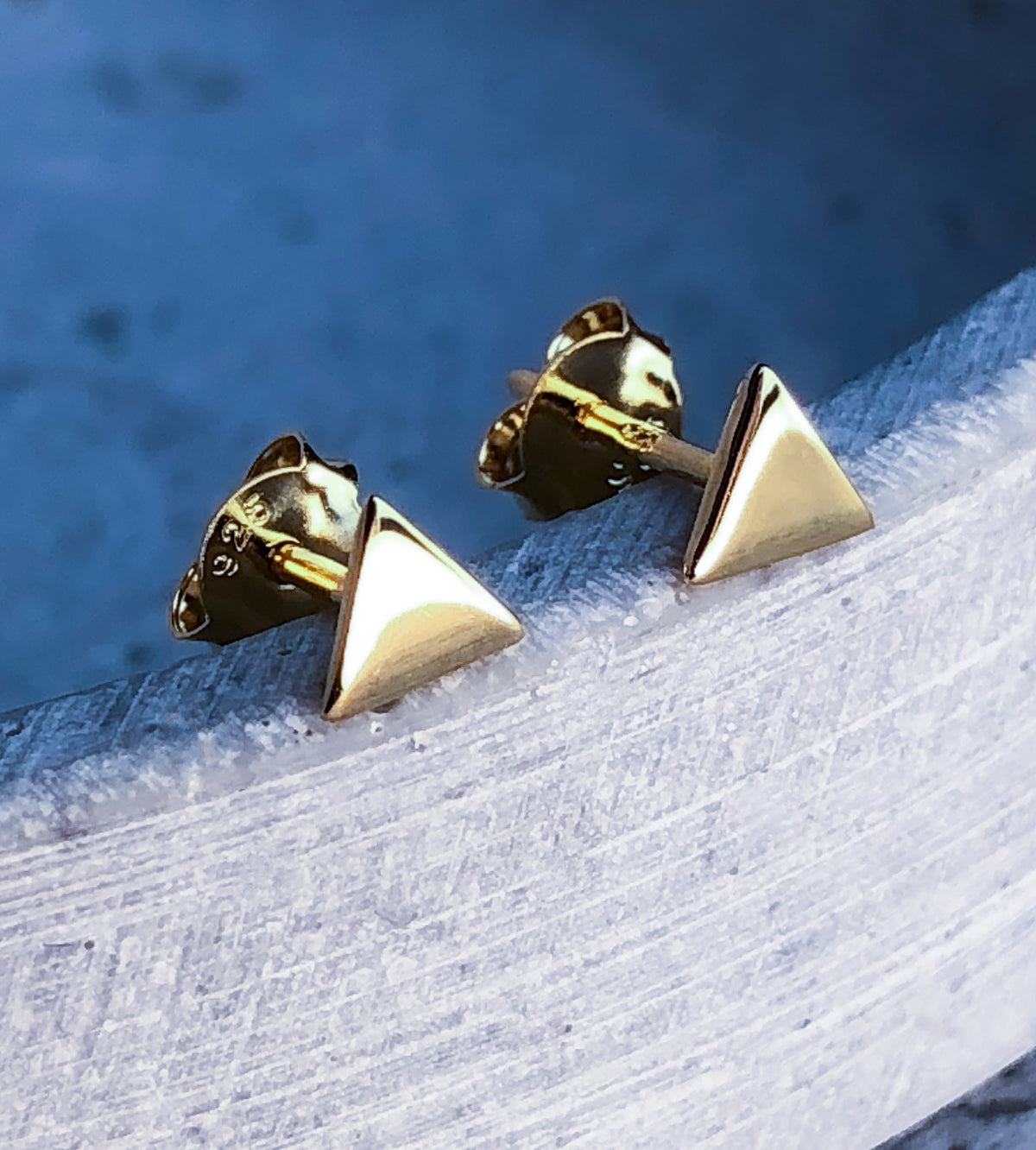 Geometric Mini Stud Earrings - 925 Sterling Gold Gold-Plated - OHR925-35