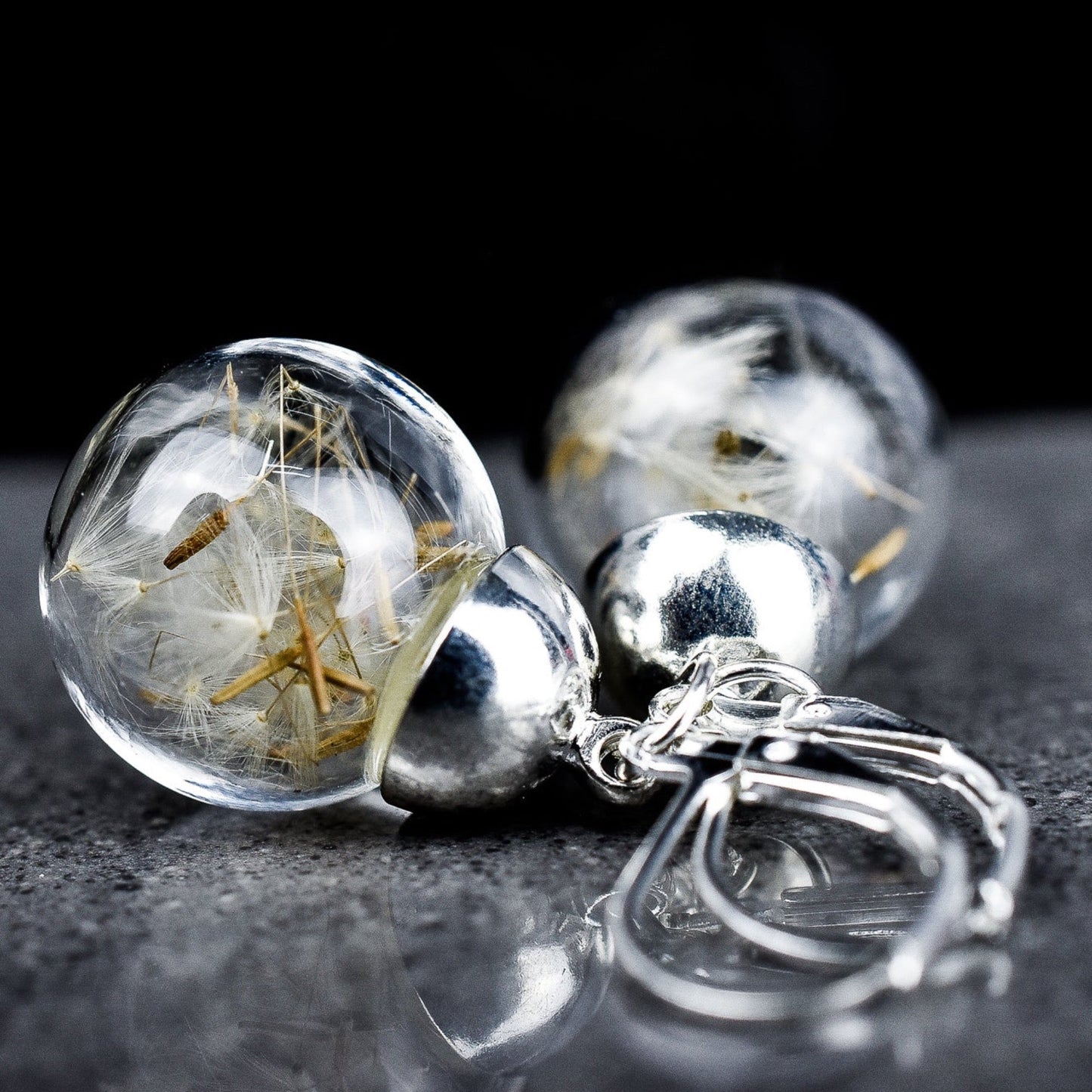 Make a wish! Real Dandelion Earrings