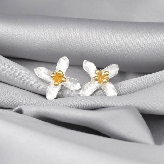 925 silver stud earrings Lilies