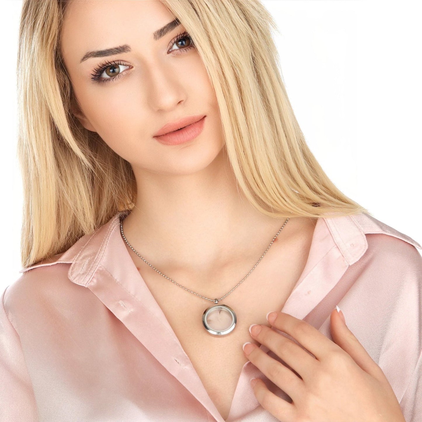 Real Dandelion Medallion Ball Chain