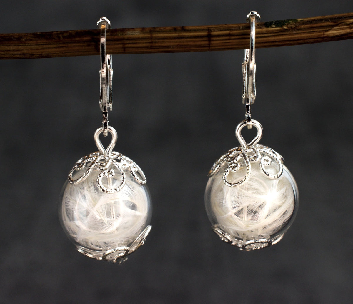 Real Feather Earrings - Angel Wings - VINOHR-24