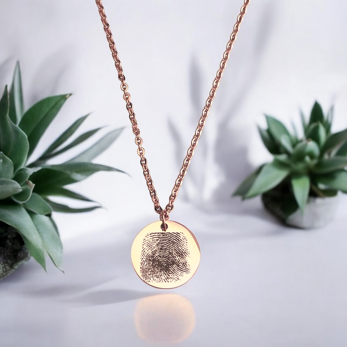 Personalized Stainless Steel Necklace with Fingerprint & Custom…