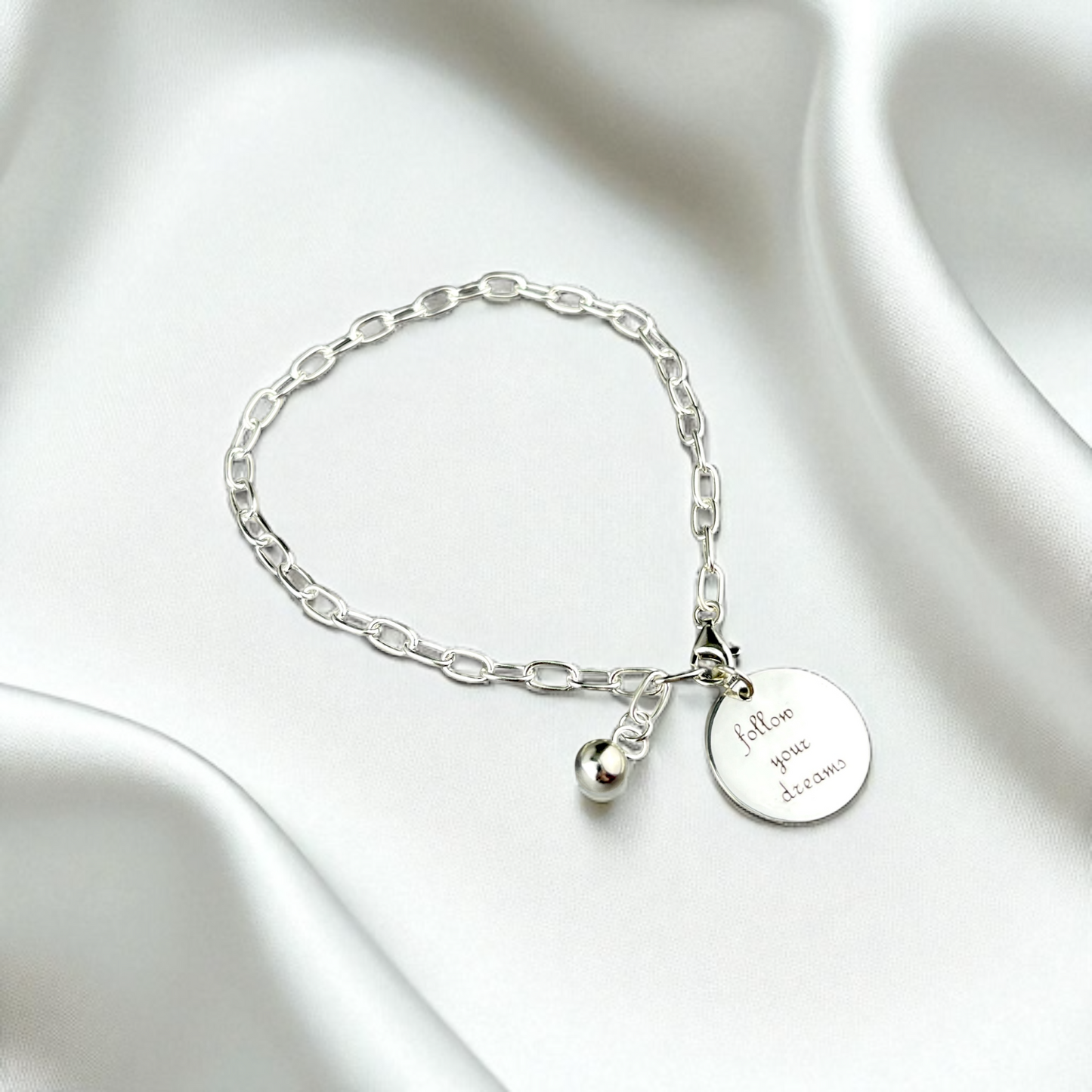 Follow Your Dreams — 925 Sterling Silver Bracelet - One Size…