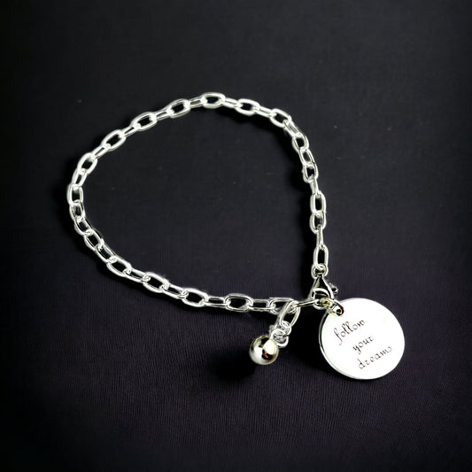 Follow Your Dreams — 925 Sterling Silver Bracelet - One Size…