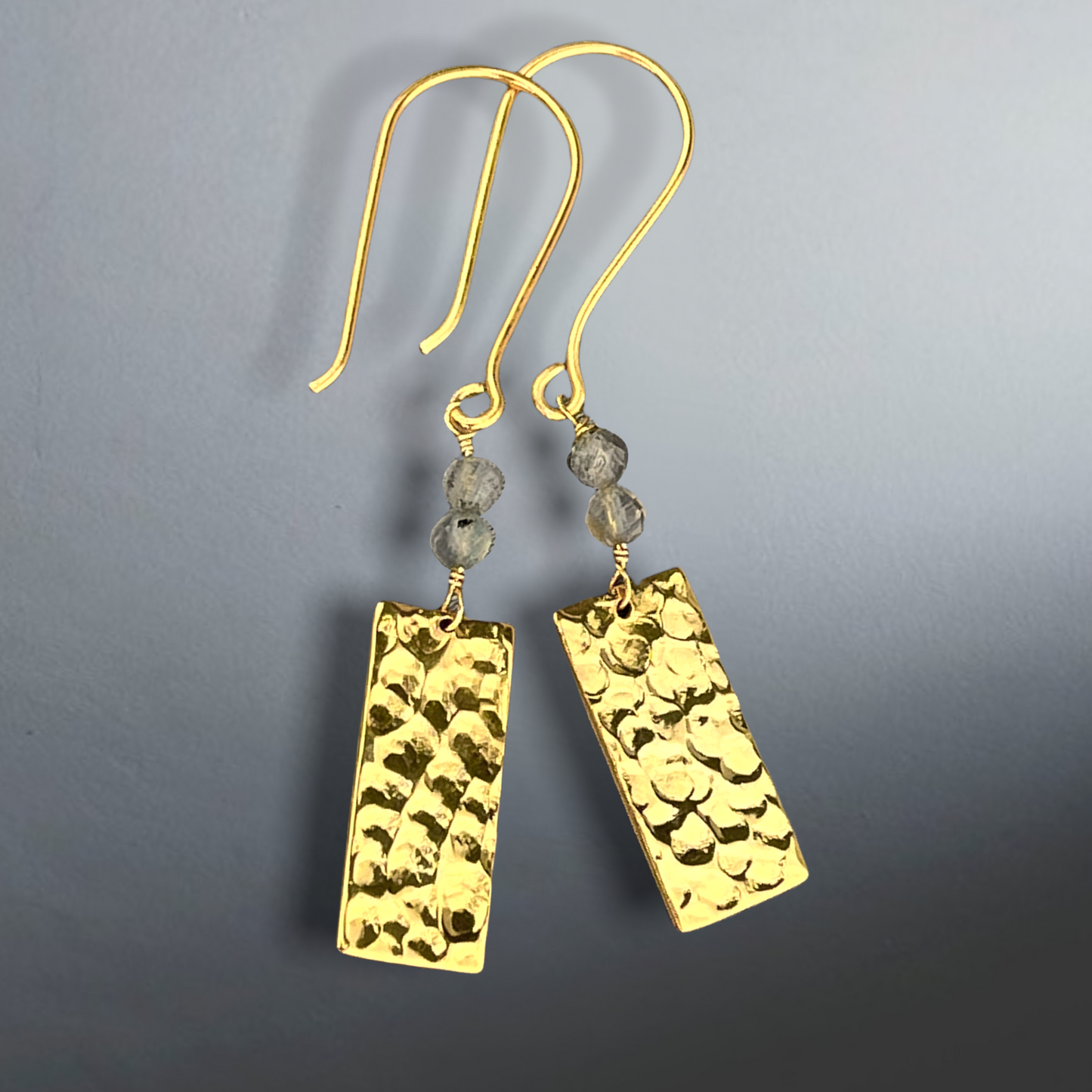 Labradorite Gemstone Earrings - 925 Sterling Gold Gold Plated…