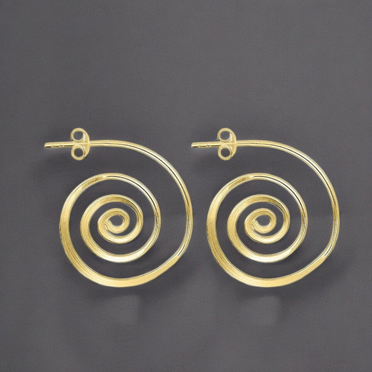 925 Sterling Silver Spiral Earrings – 18K Flash Gold Plated OHR925-148