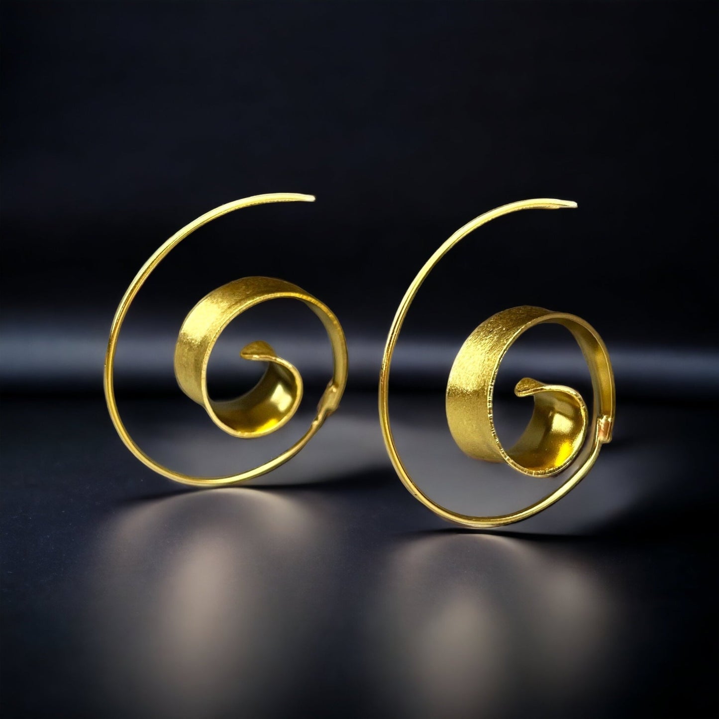 Gold Spiral Earrings - 925 Sterling Gold Gold Plated Creole…