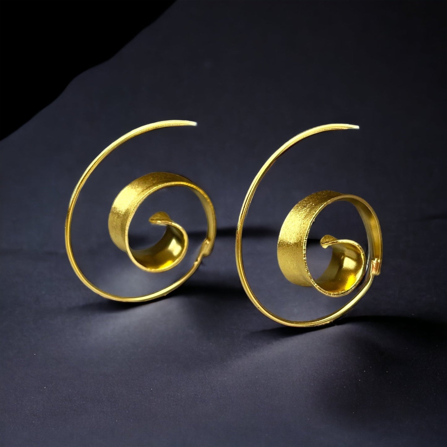 Gold Spiral Earrings - 925 Sterling Gold Gold Plated Creole…