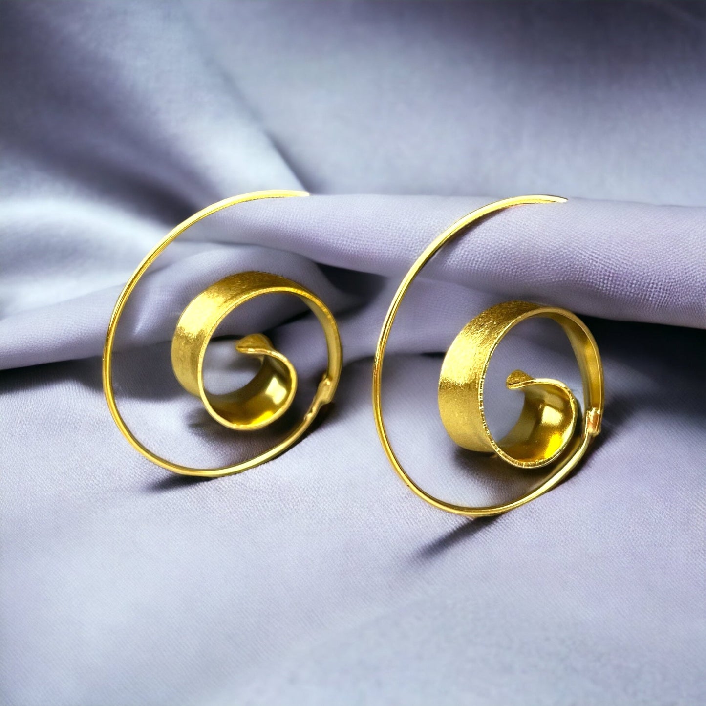 Gold Spiral Earrings - 925 Sterling Gold Gold Plated Creole…
