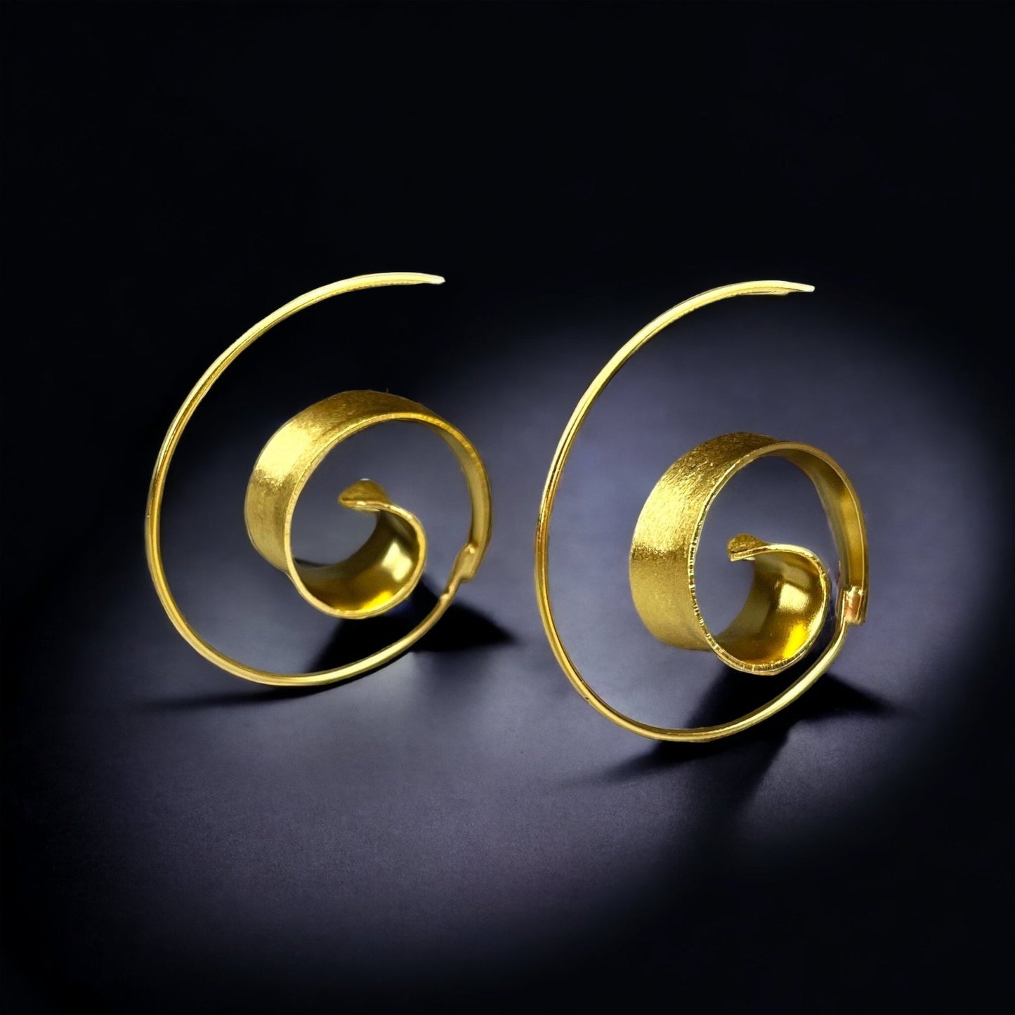 Gold Spiral Earrings - 925 Sterling Gold Gold Plated Creole…