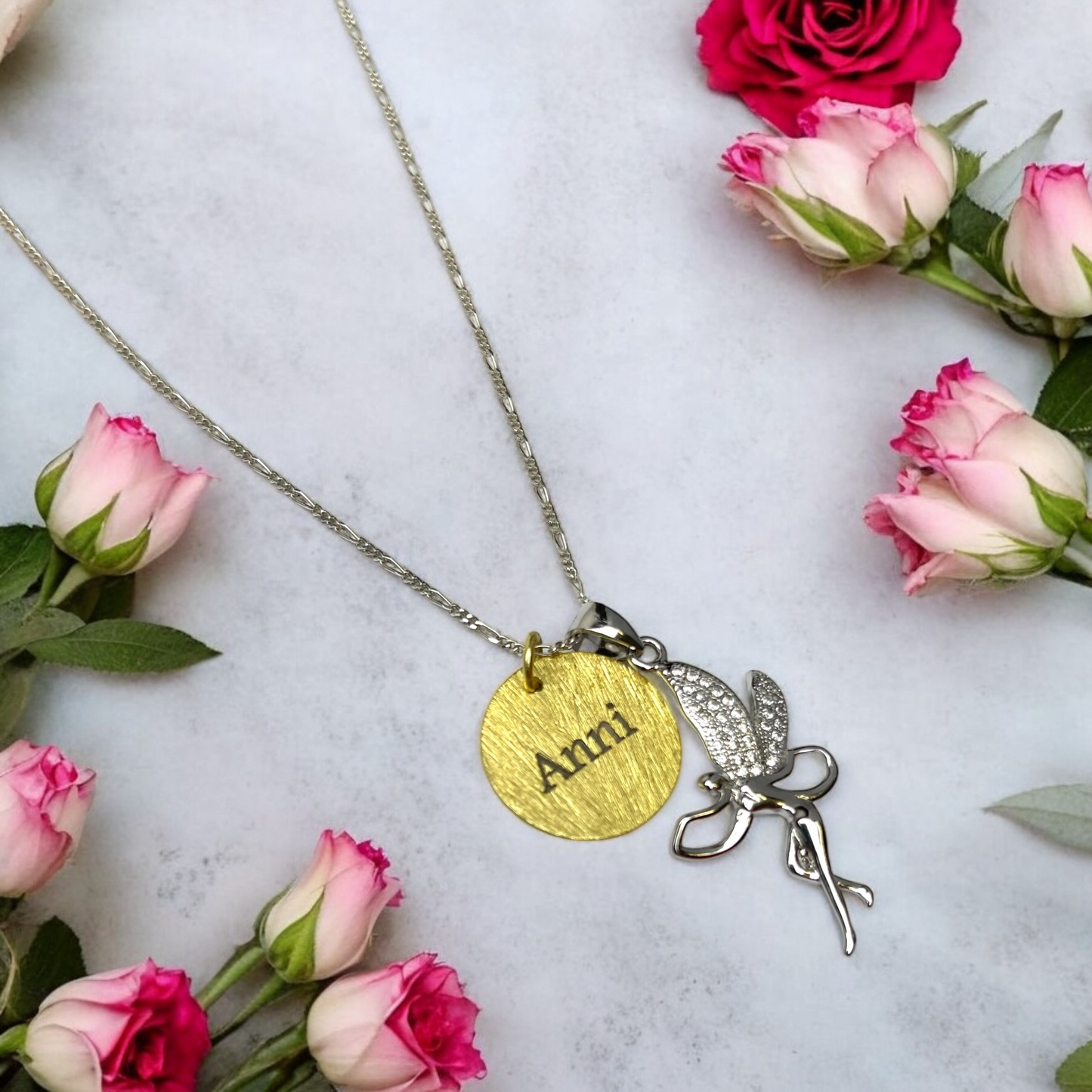 Personalizable Letters Stamp Fairy Jewelry Set - 925 Sterling Silver…