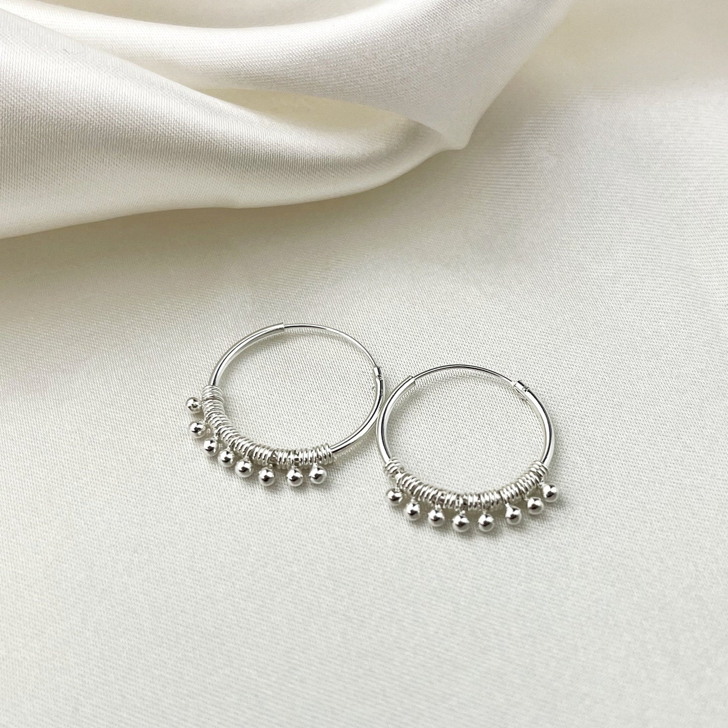 925 Sterling Silver Gypsy Hoop Earrings