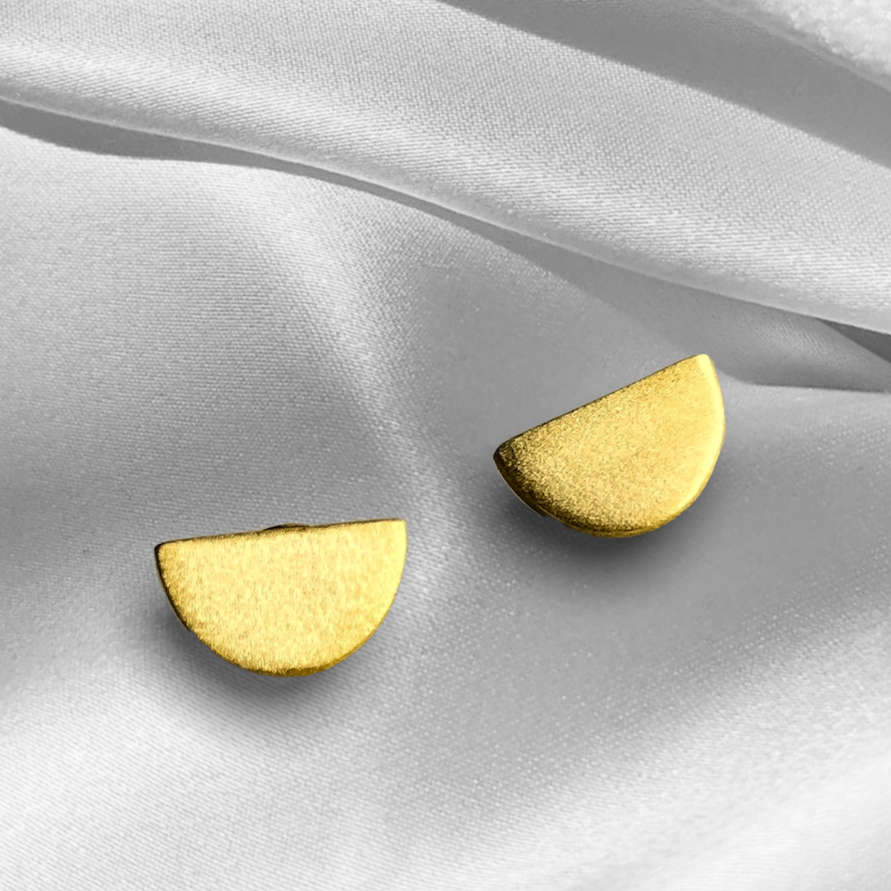 Crescent — 925 Sterling Gilded Mini Studs