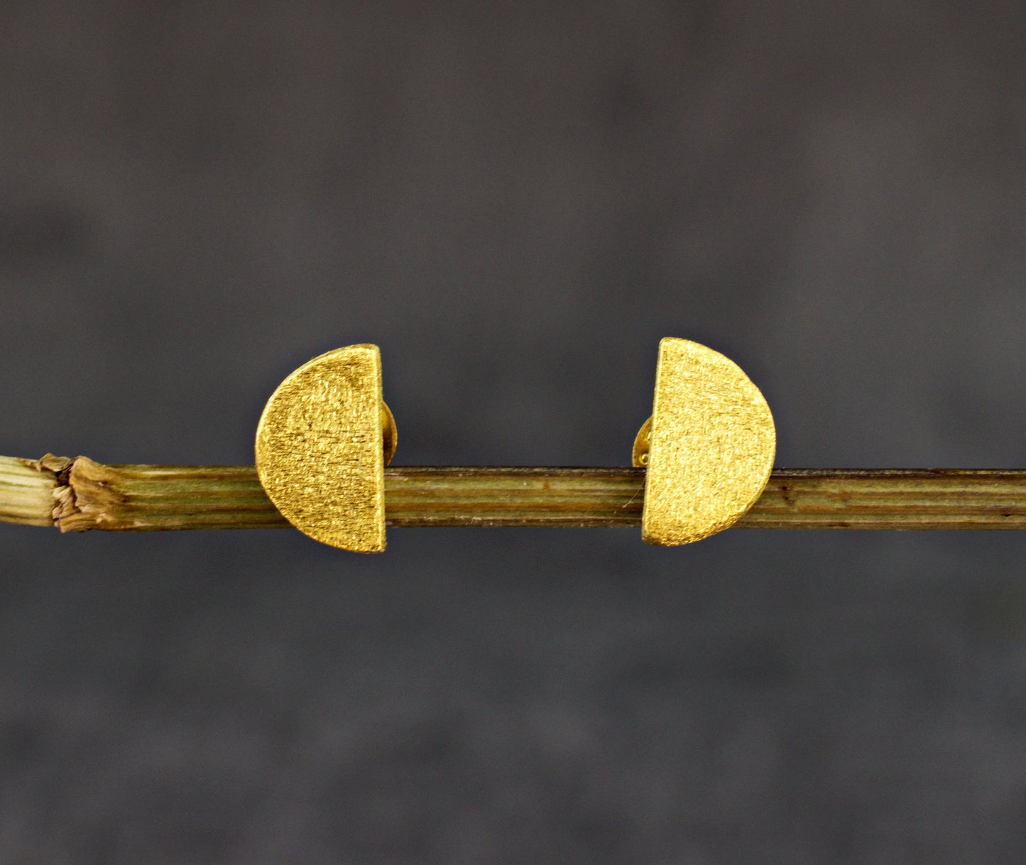 Crescent — 925 Sterling Gilded Mini Studs