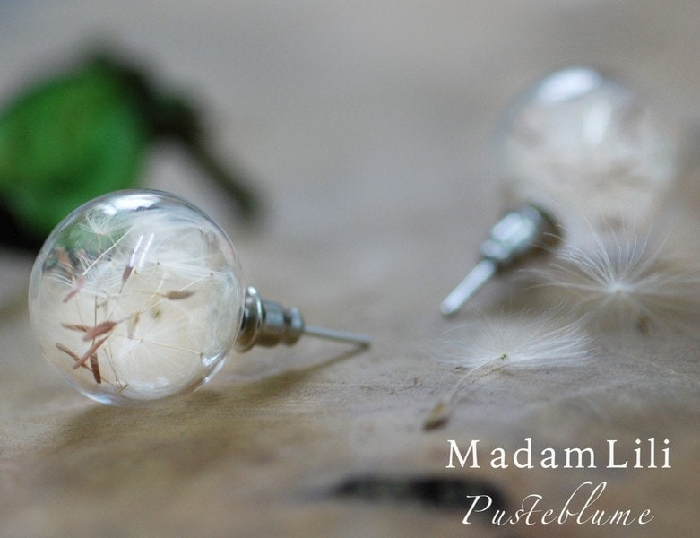 Elegant Dandelion Studs - Terrarium Botanical Nature Jewelry — 40