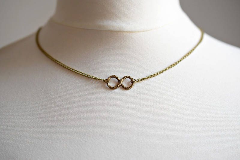 Infinity Chain - Bronze Filigree Infinity Eternity Jewelry Vintage…