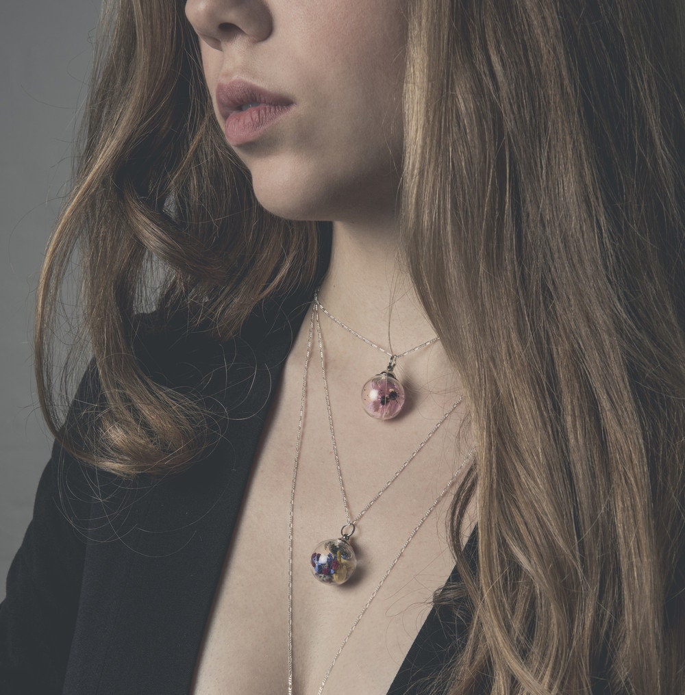 Wildflowers Necklace - Colorful Flowers Forget-Meinnicht Jasmine 925…