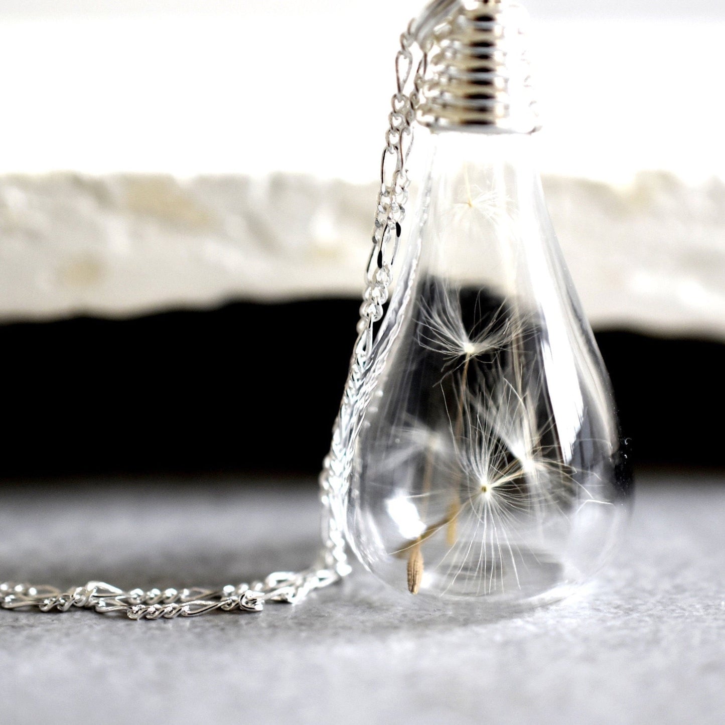 Pustflumen Seeds Drop Pendant Necklace - 925 Sterling Silver Botany…