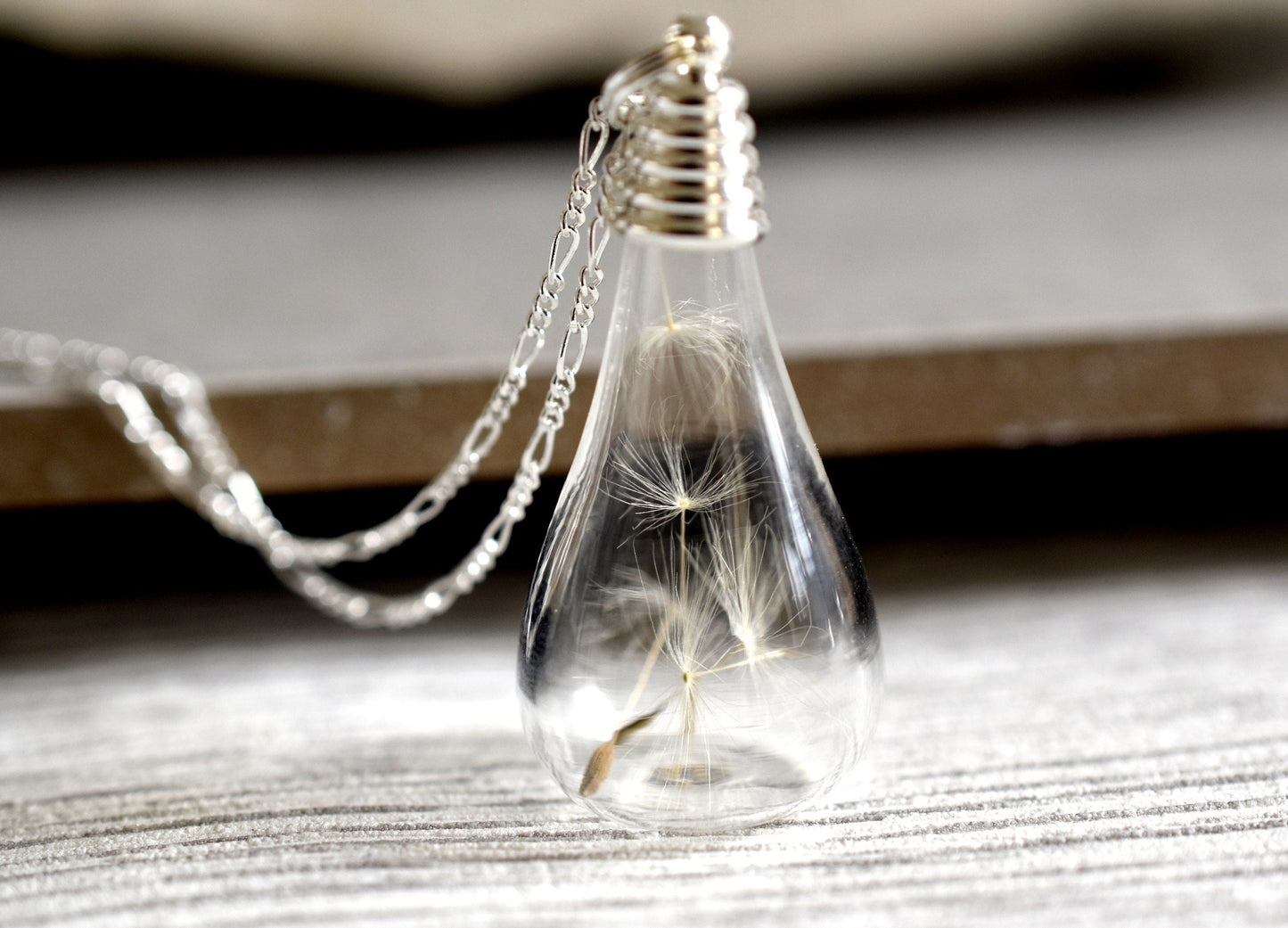 Pustflumen Seeds Drop Pendant Necklace - 925 Sterling Silver Botany…