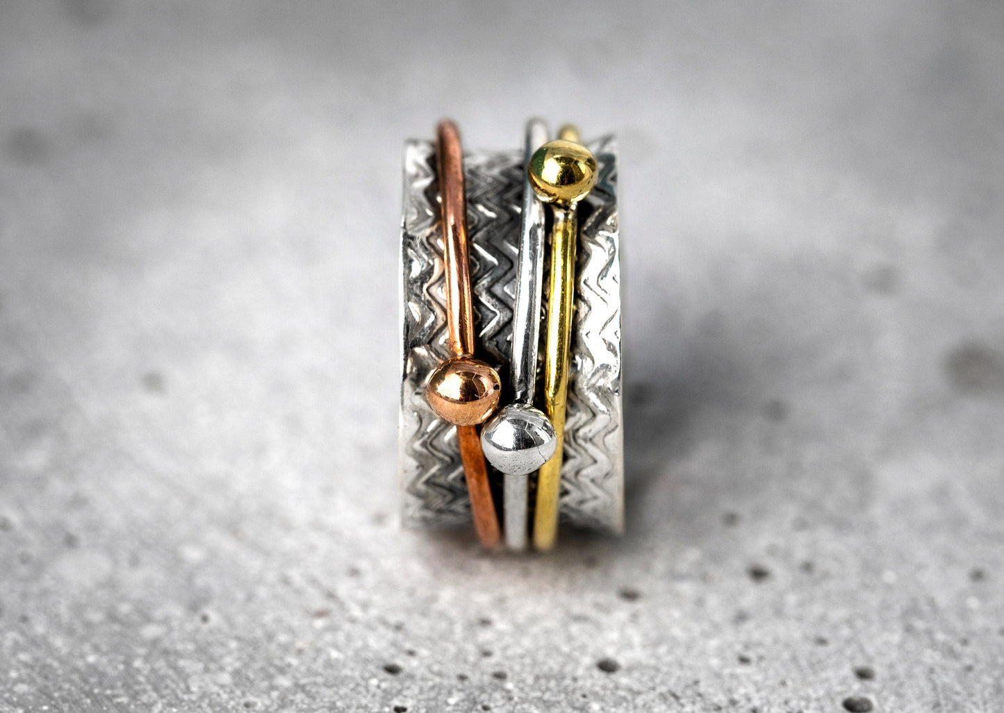 Meditation Ring Sweeping - 925 Sterling Silver Bandring - Soothing Ring