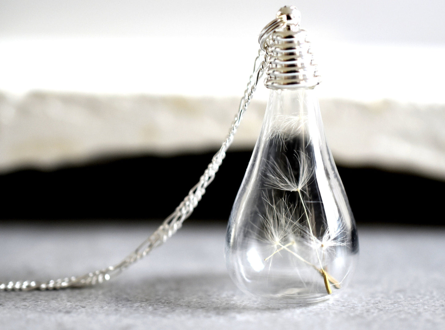 Pustflumen Seeds Drop Pendant Necklace - 925 Sterling Silver Botany…