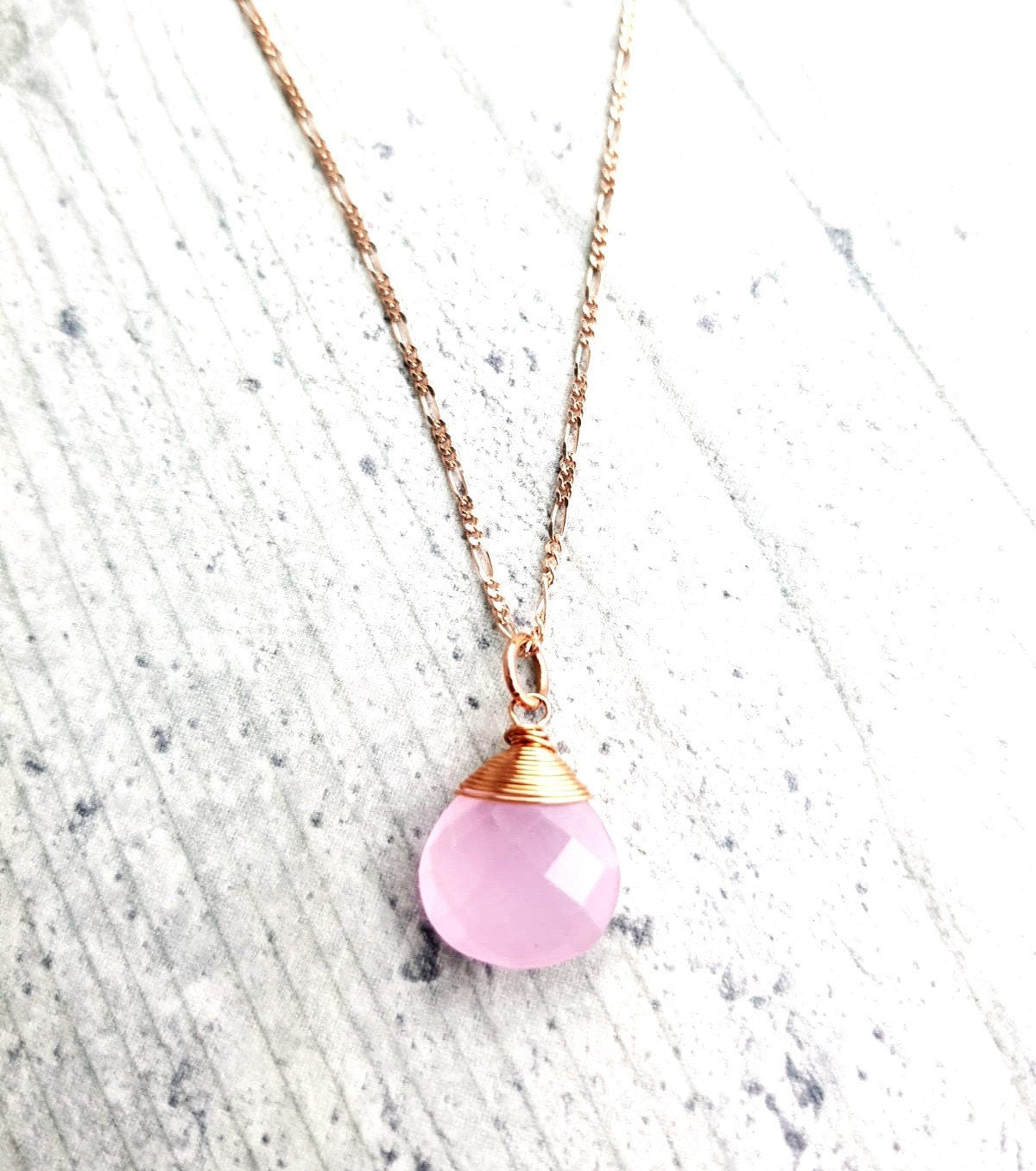 Rose Quartz Drop Chain 925 Sterling Rosegold Gold Plated Pink Gem…