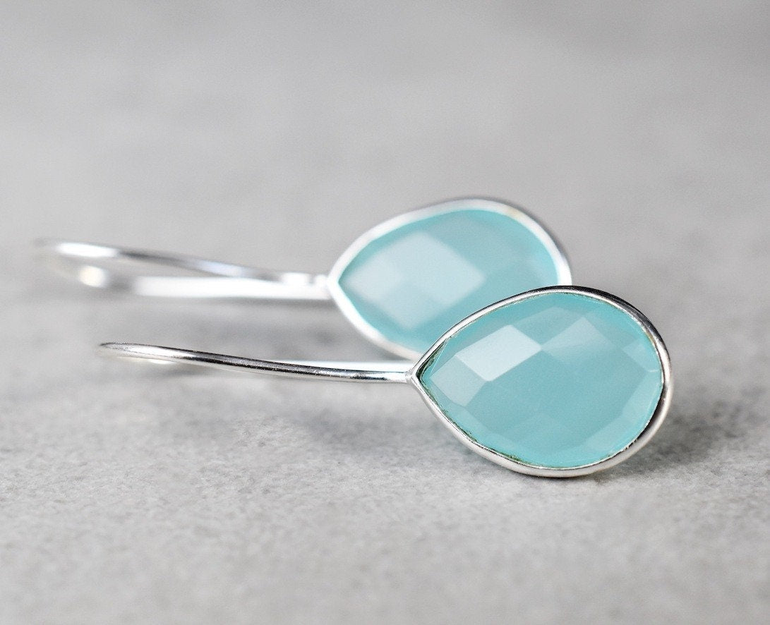 Aquamarine Earrings - 925 Sterling Silver Luxurious Gemstone Earrings