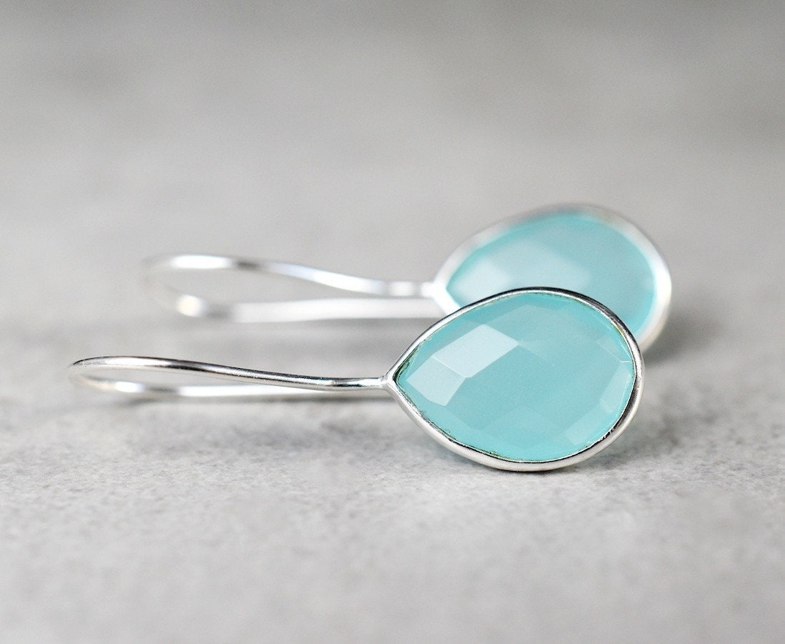 Aquamarine Earrings - 925 Sterling Silver Luxurious Gemstone Earrings