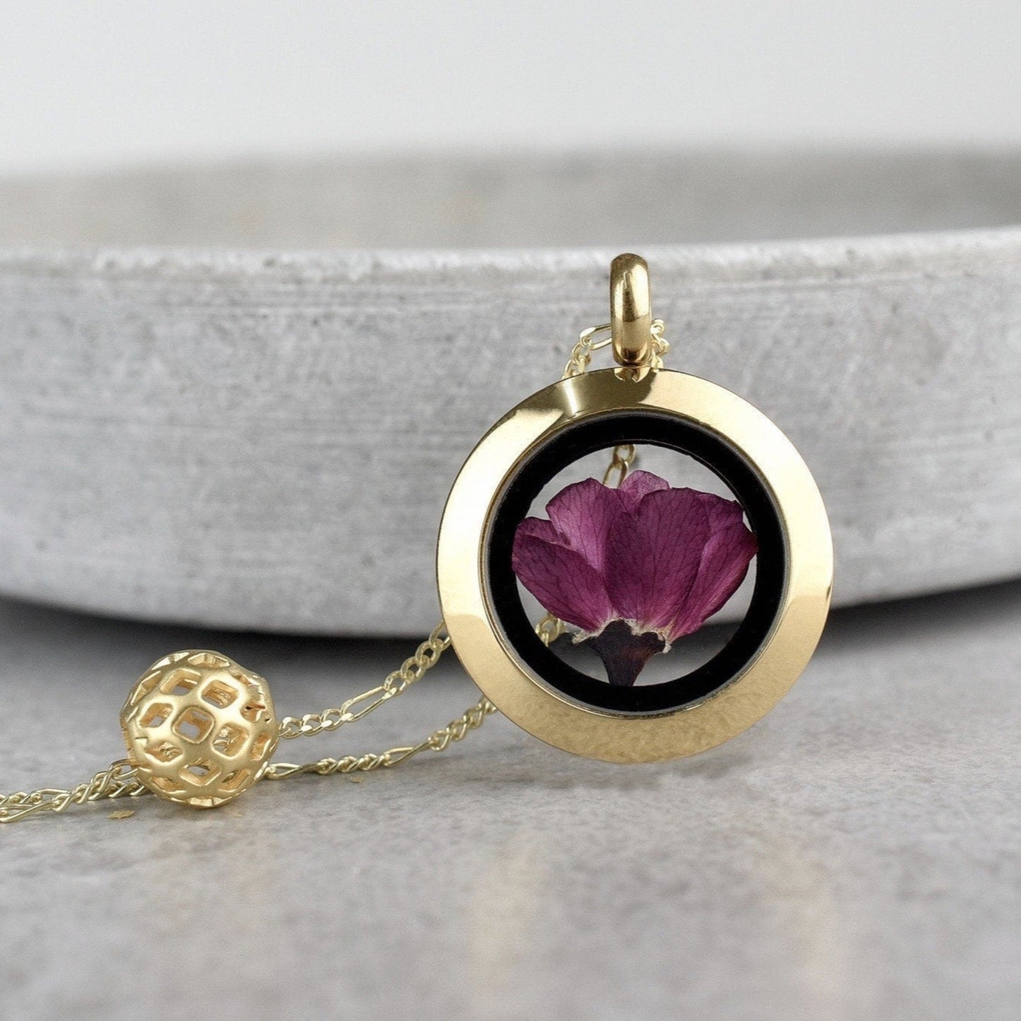 Real Japanese sakura - Sakura medallion - 925 sterling gold plated