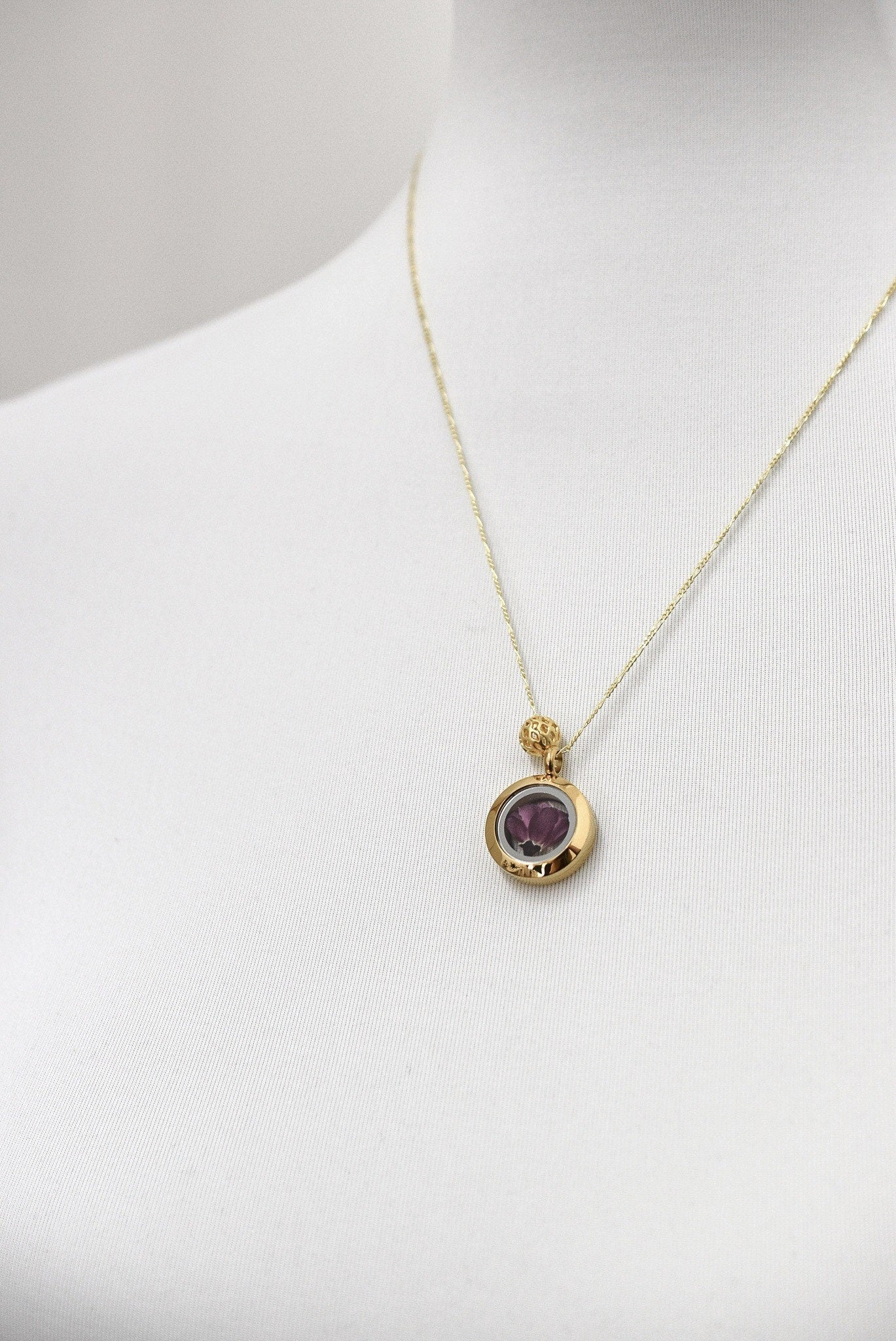 Real Japanese sakura - Sakura medallion - 925 sterling gold plated