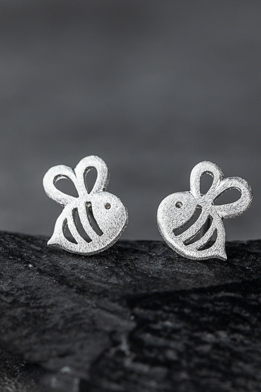 Bee Mini Stud Earrings - 925 Sterling Silver Earrings - Stamina…