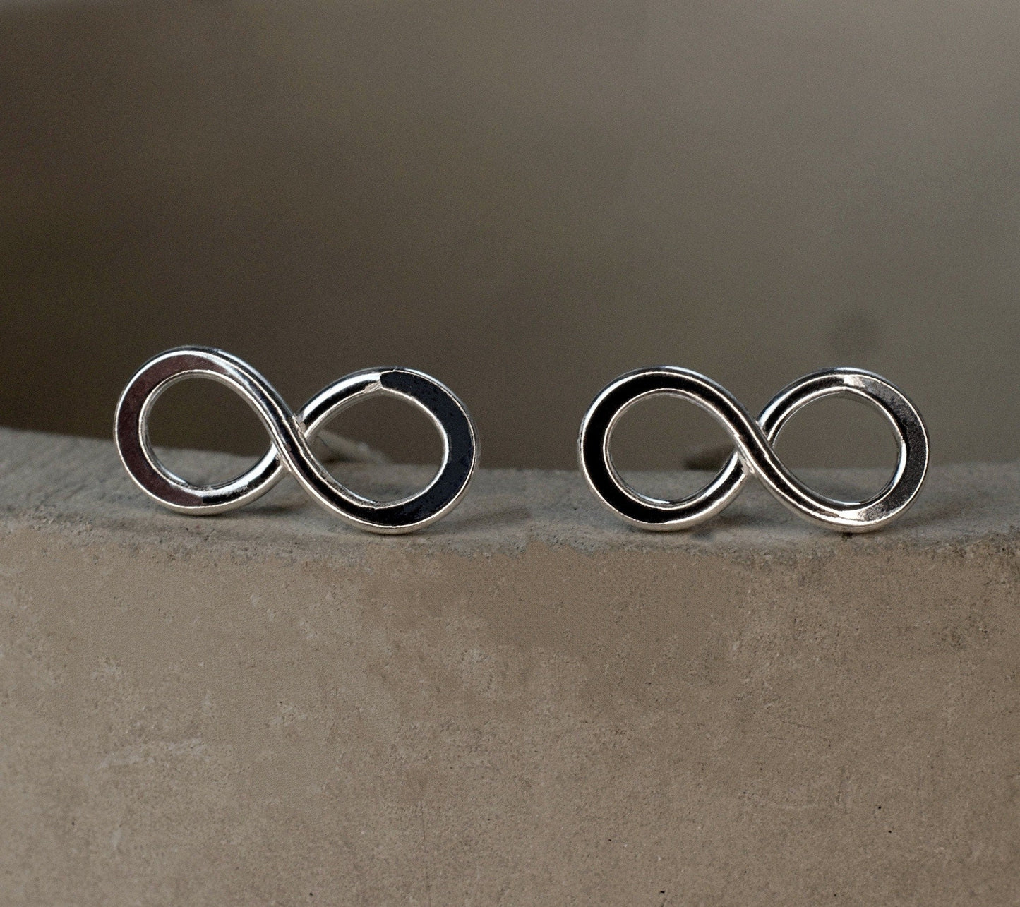 Infinity Mini Stud Earrings - 925 Sterling Silver Minimalist Jewelry…