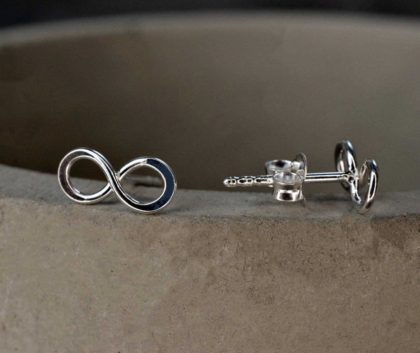Infinity Mini Stud Earrings - 925 Sterling Silver Minimalist Jewelry…
