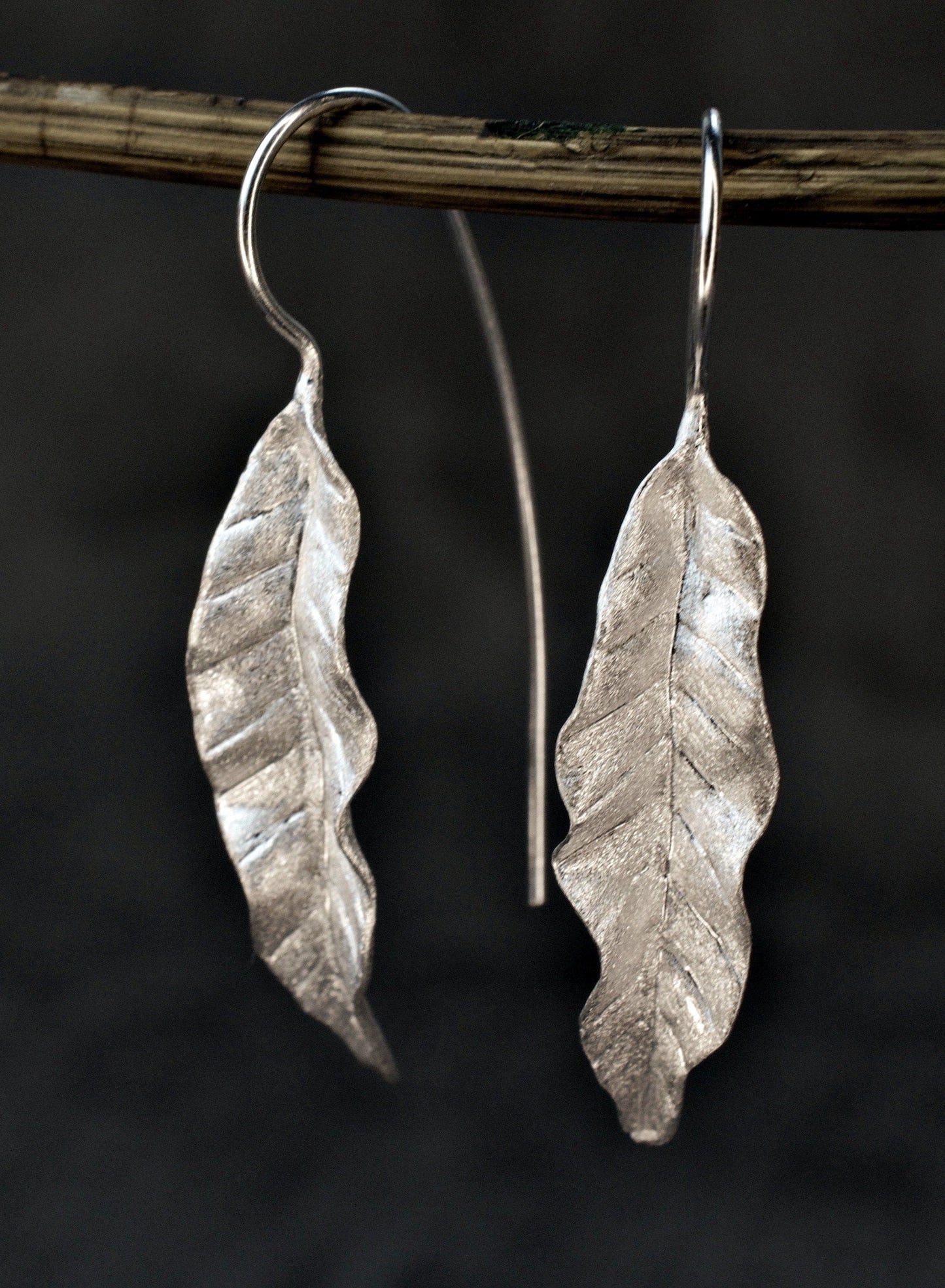 Long Leaves Earrings - 925 Sterling Silver Earrings - Elegant Nature…