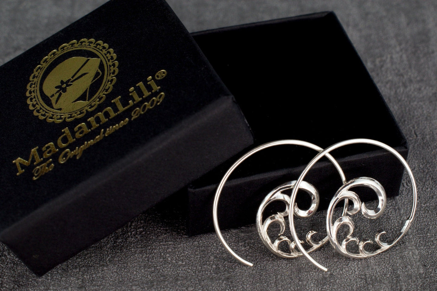 Ornament — 925 Sterling Silver Spiral Earrings — 24