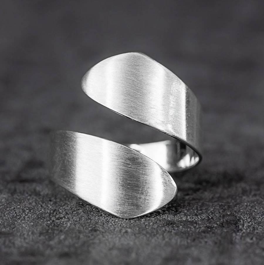 Winding ring spiral ring - 925 sterling silver size adjustable…
