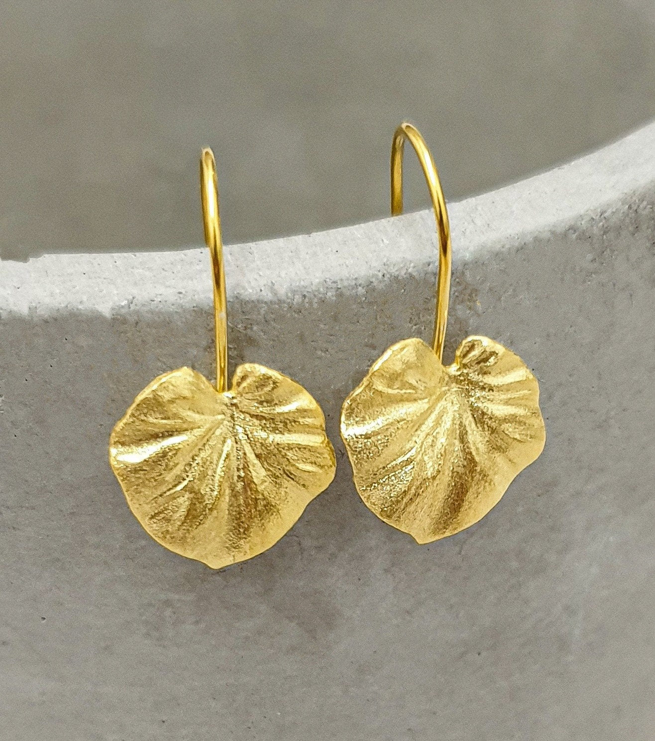 Tropical Earrings 925 Sterling Gold Gilded Monstera Leaf Earrings — 23