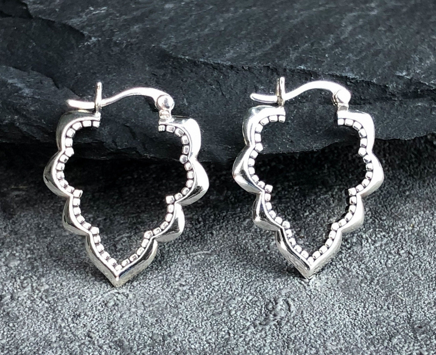 Drop Aura Ornament Earrings - 925 Sterling Silver Oriental Fairytale…
