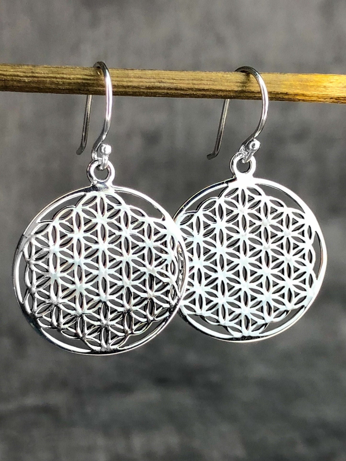 Floral Earrings 925 Sterling Silver Flower of Life Romantic Earrings…