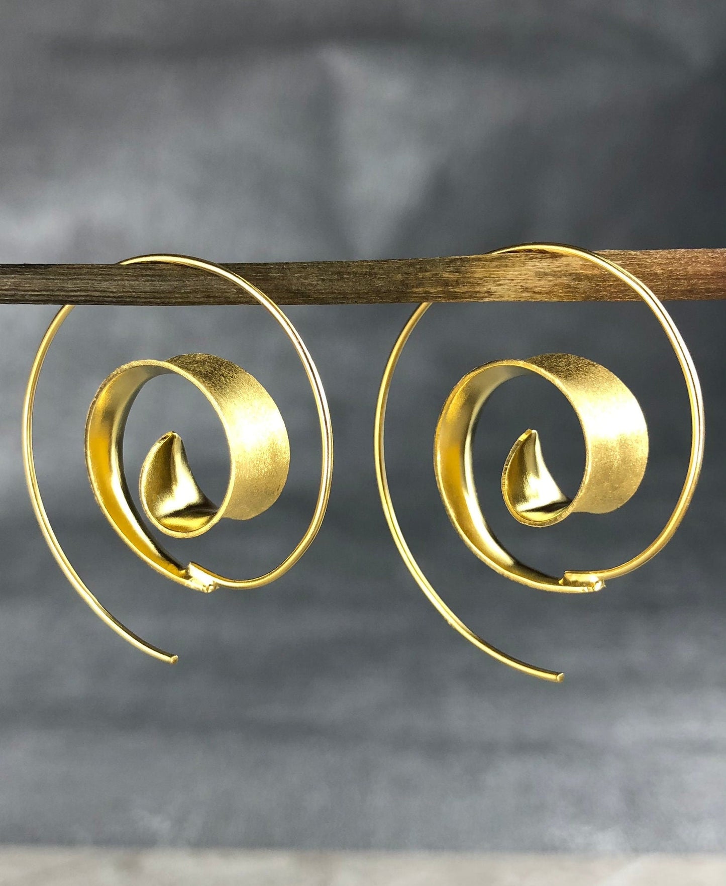Gold Spiral Earrings - 925 Sterling Gold Gold Plated Creole…