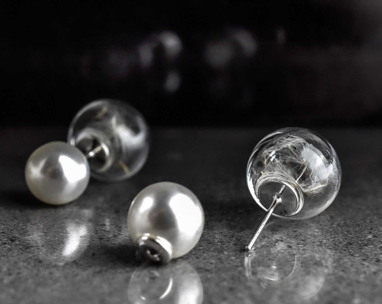 Double ear plug beads and puff flowers - elegant terrarium botanical…