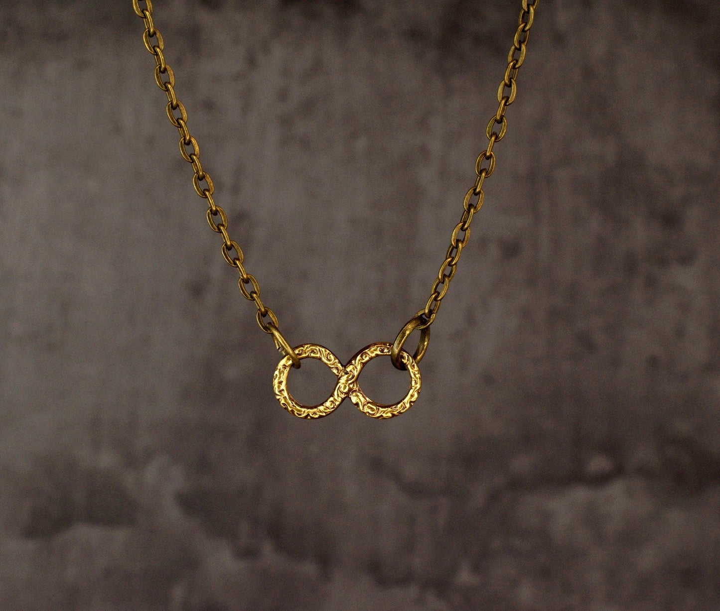Infinity Chain - Bronze Filigree Infinity Eternity Jewelry Vintage…