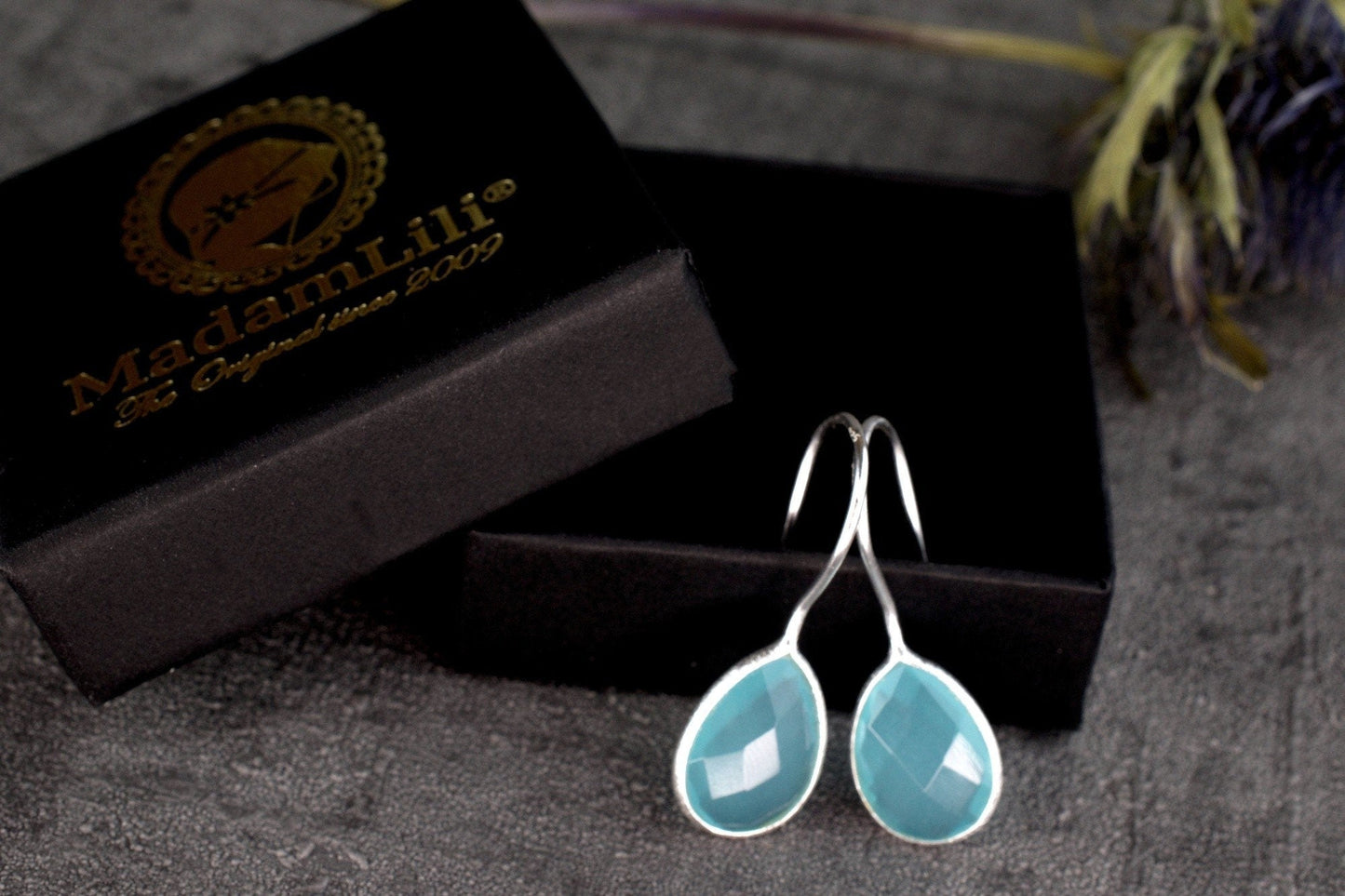 Aquamarine Earrings - 925 Sterling Silver Luxurious Gemstone Earrings