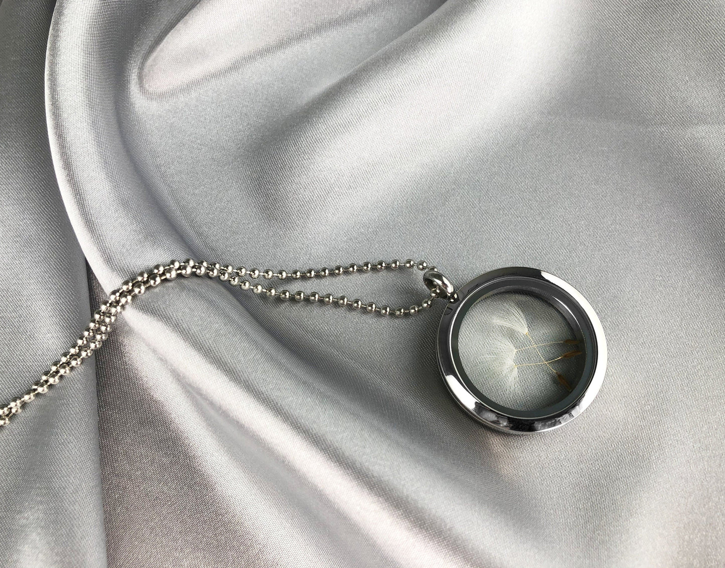 Real Dandelion Medallion Ball Chain