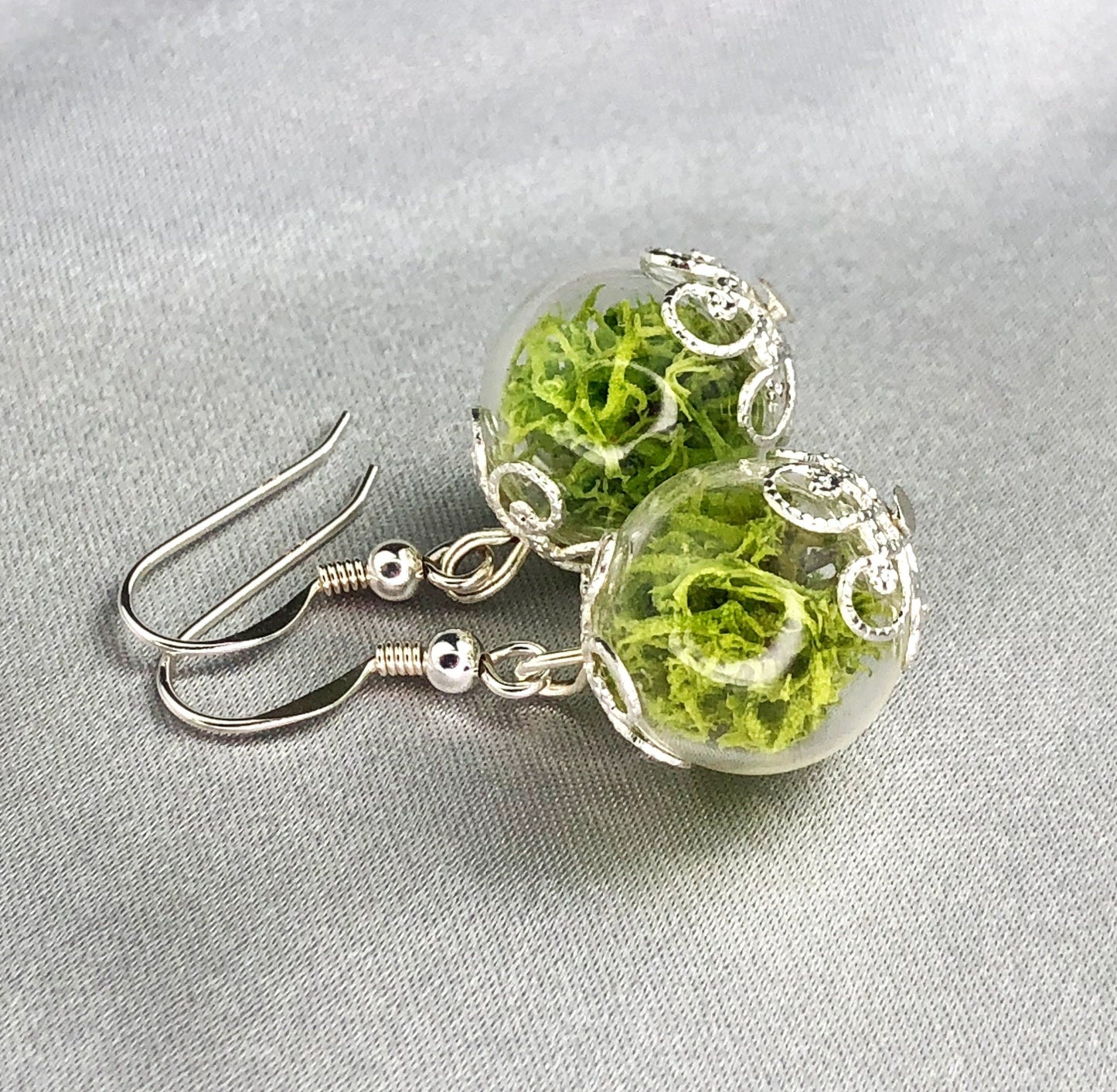 Real Moos Earrings - 925 Sterling Silver Jewelry - Botanical…