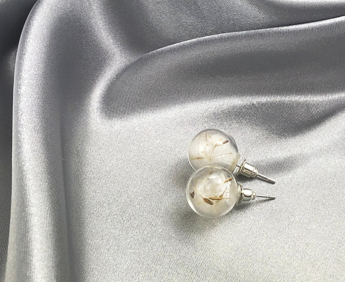 Elegant Dandelion Stud Earrings - Terrarium Botanical Jewelry - VINOHR-40
