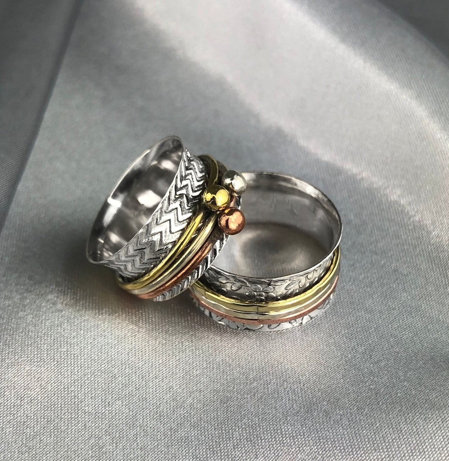 Meditation Ring Sweeping - 925 Sterling Silver Bandring - Soothing Ring