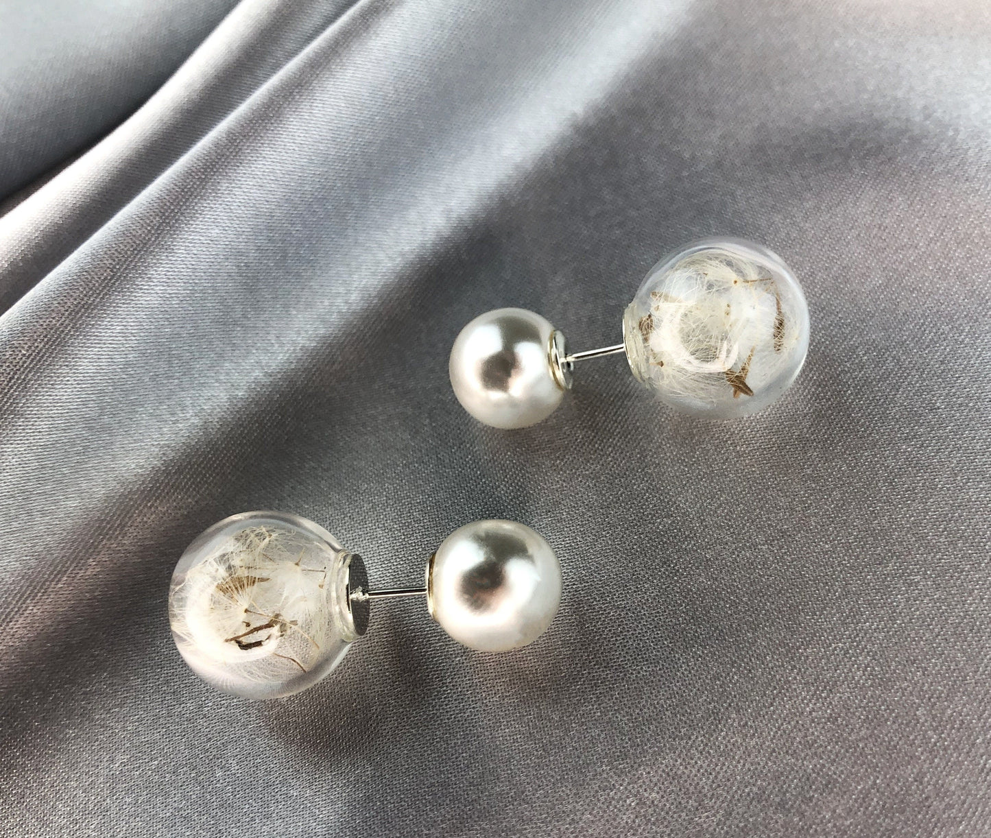 Double ear plug beads and puff flowers - elegant terrarium botanical…
