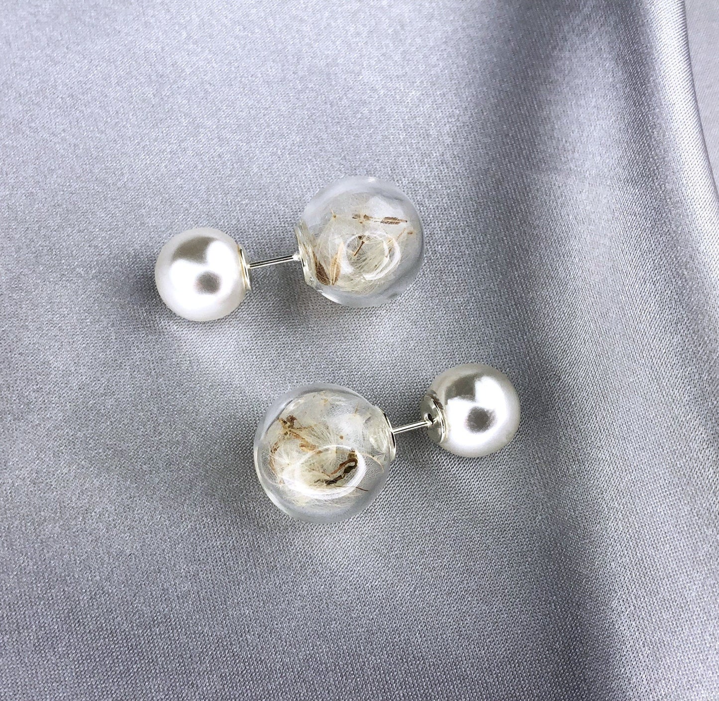 Double ear plug beads and puff flowers - elegant terrarium botanical…